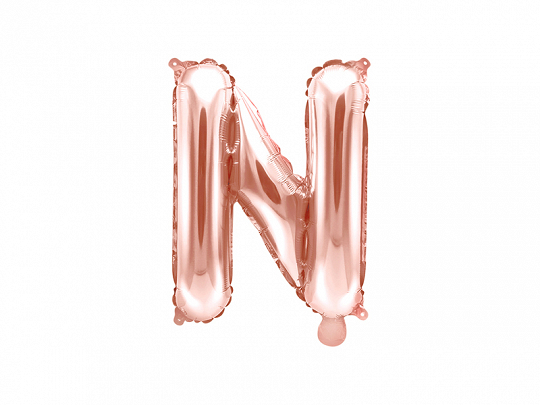 Obrázek k výrobku 21572 - PartyDeco Fóliový balón písmeno \"N\" ružové zlato (35 cm)