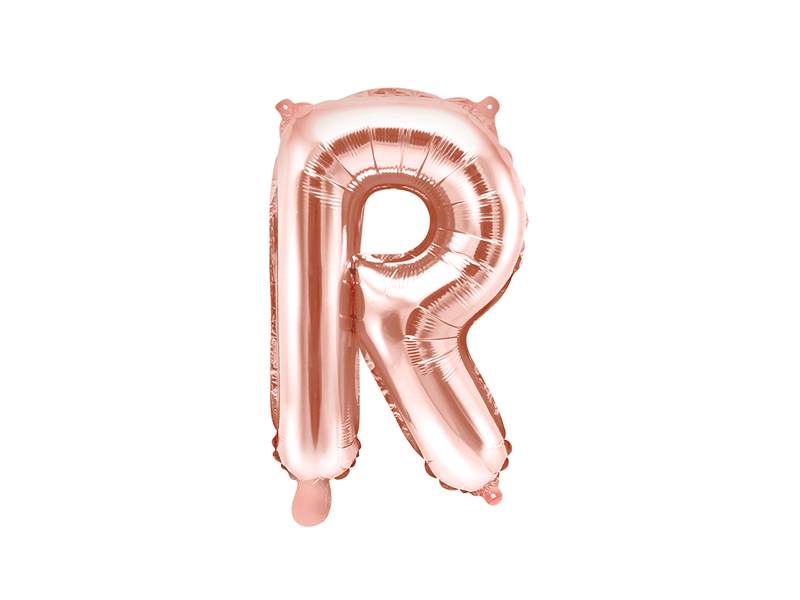 Obrázek k výrobku 21562 - PartyDeco Fóliový balón písmeno \"R\" ružové zlato (35 cm)