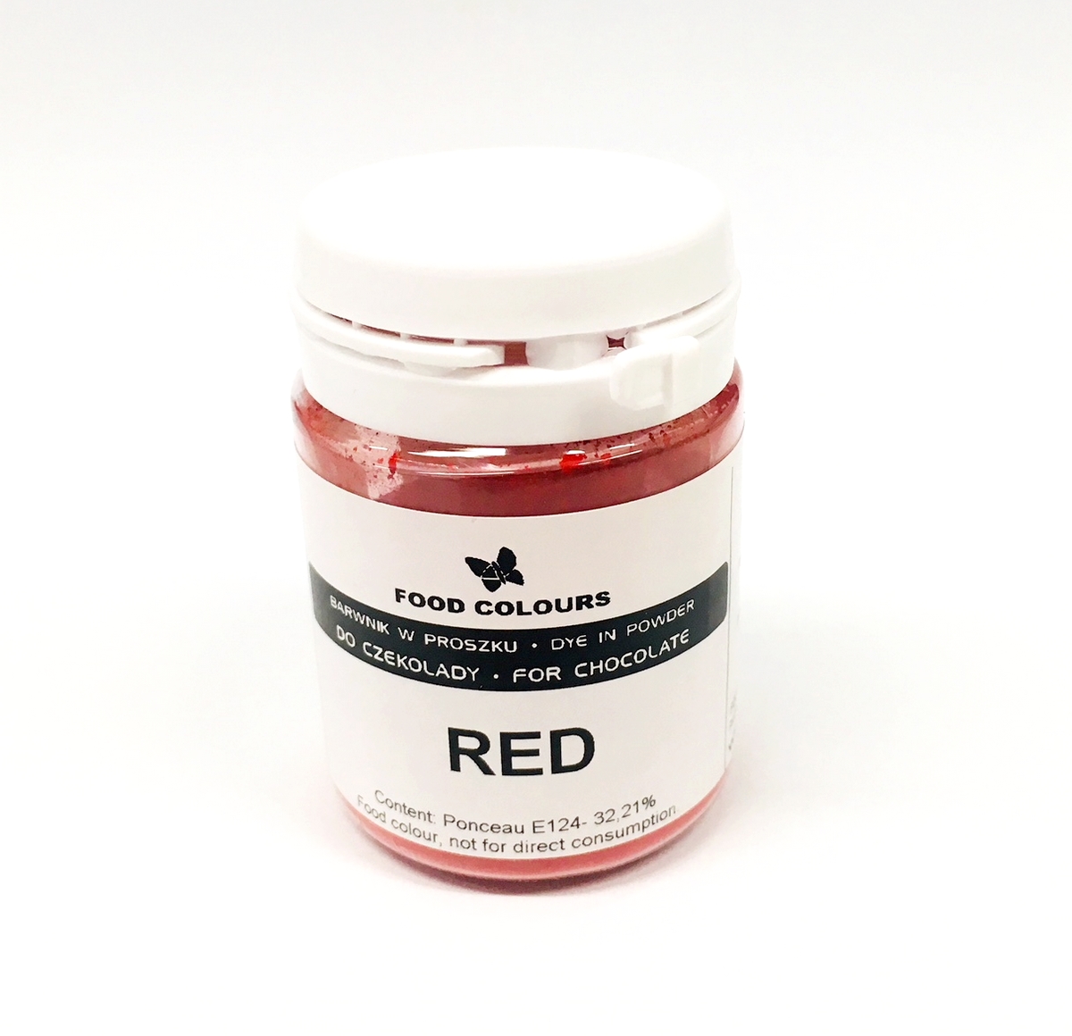Obrázek k výrobku 14511 - Prášková barva do čokolády Food Colours Red (20 g)