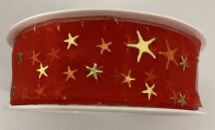 Detail k výrobkuAlvarak Vianočná stuha červená s hviezdami (3m)