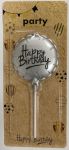 Detail k výrobkuSviečka Balón strieborný Happy Birthday (1 ks)