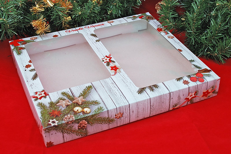 Obrázek k výrobku 21179 -  Krabica na cukrovinky Tradičná s okienkom (30 x 25 x 3,7 cm)(5 ks)