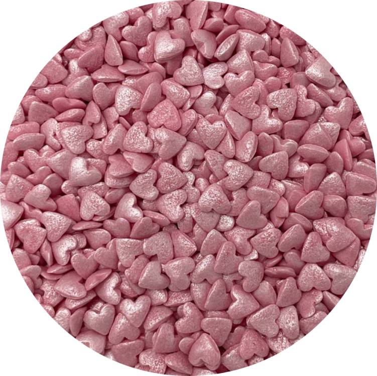 Obrázek k výrobku 25146 - 4Cake Cukrové srdiečka ružová perleťová (80 g)