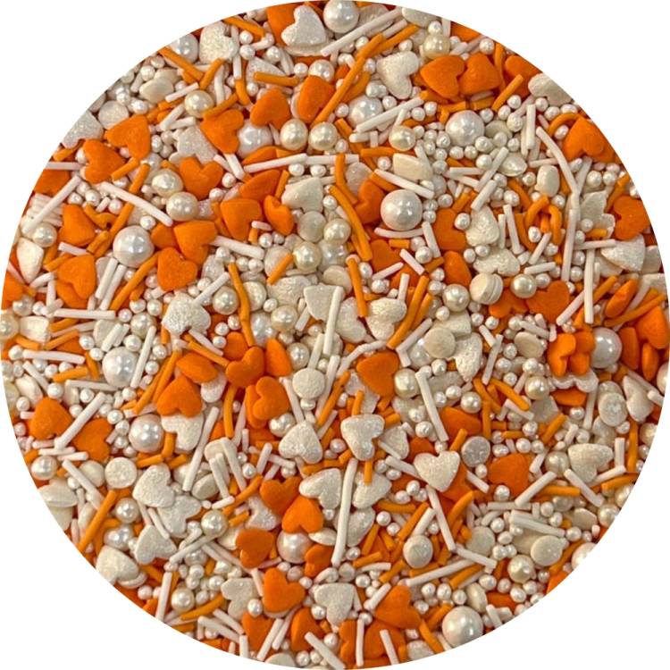 Obrázek k výrobku 25270 - 4Cake Cukrové zdobenie bielej a oranžovej Orange Cocktail (80 g)