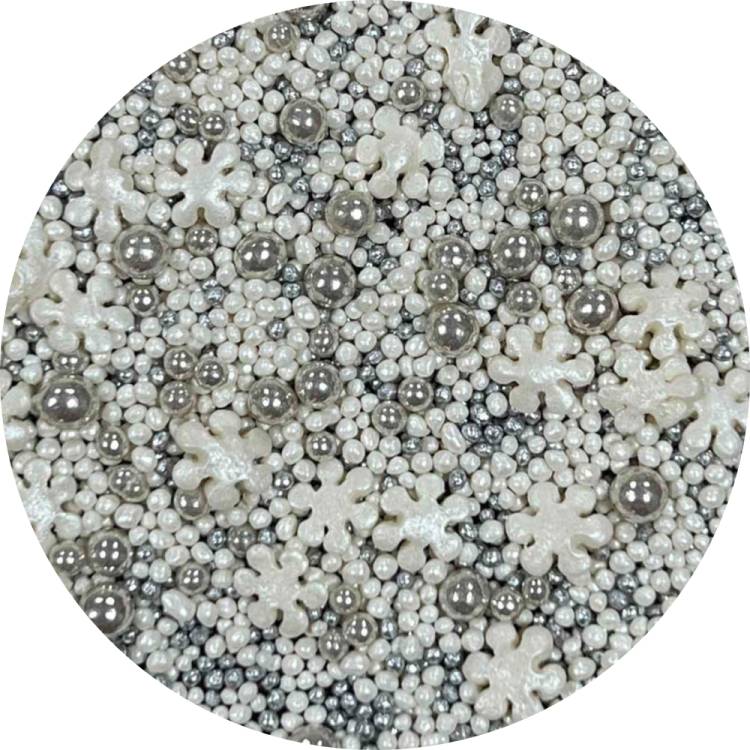 Obrázek k výrobku 25269 - 4Cake Cukrové zdobenie bielej a striebornej Snow White Silver (80 g)