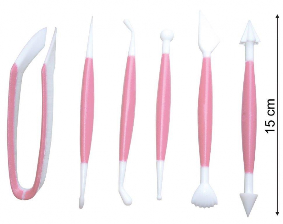 Obrázek k výrobku 6ks oboustranných modelovacích nástroju pro zdobení dortů