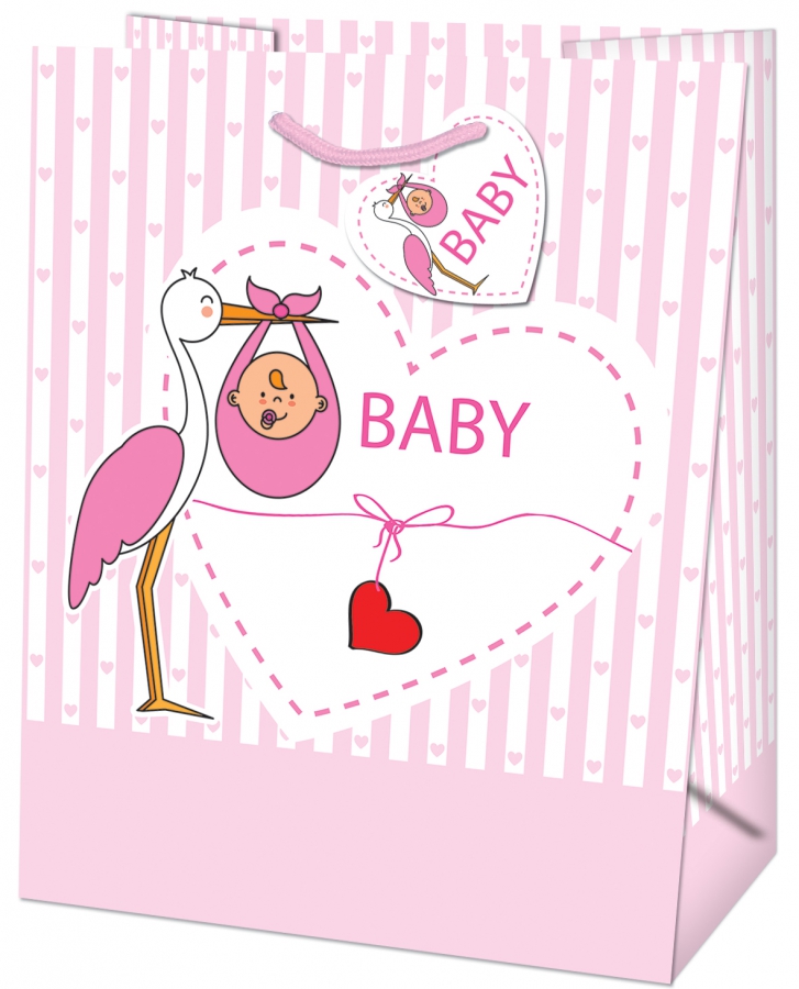 Obrázek k výrobku 21261 - Alvarak darčeková taška Bábätko ružová stredná