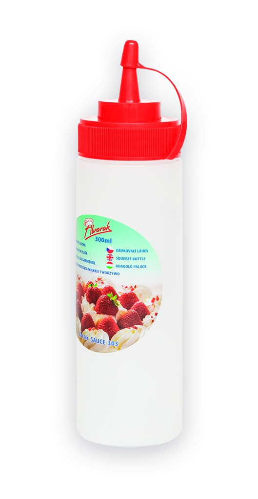 Obrázek k výrobku 23221 - Alvarak Dávkovacia fľaša s červeným poklopom (300 ml
