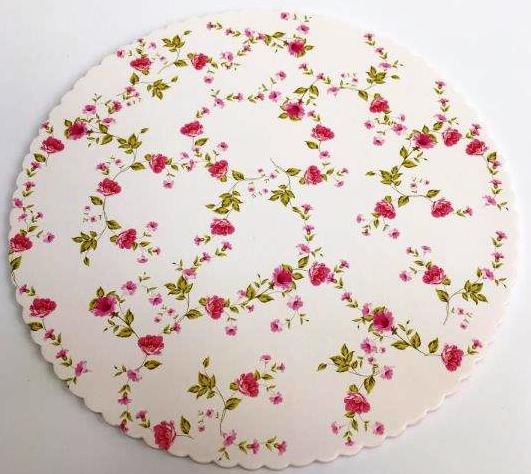 Obrázek k výrobku Alvarak dortová podložka Květiny 27 cm + 5x krajková bílá podložka