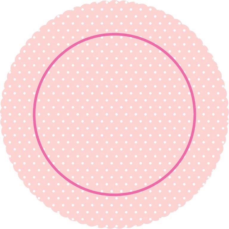 Obrázek k výrobku Alvarak dortová podložka Růžová s puntíky 27 cm + 5x krajková bílá podložka
