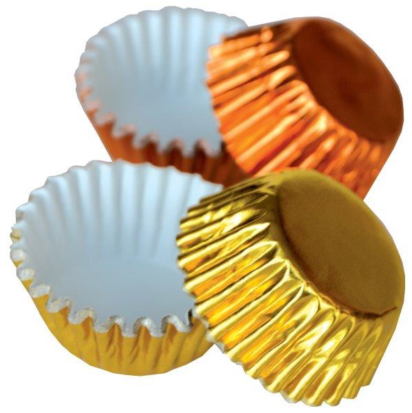 Obrázek k výrobku 14191 - Alvarak hliníkové košíčky na pralinky zlaté a oranžové (50 ks)