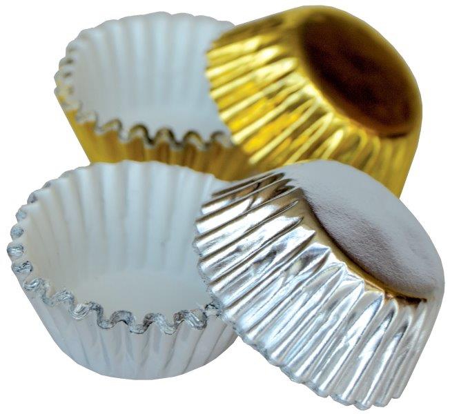 Obrázek k výrobku Alvarak hliníkové košíčky na pralinky zlaté a stříbrné (50 ks)