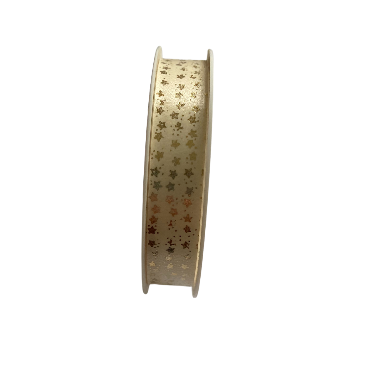 Obrázek k výrobku 24629 - Alvarak hodvábna stuha bežová so zlatými hviezdičkami (1ks)