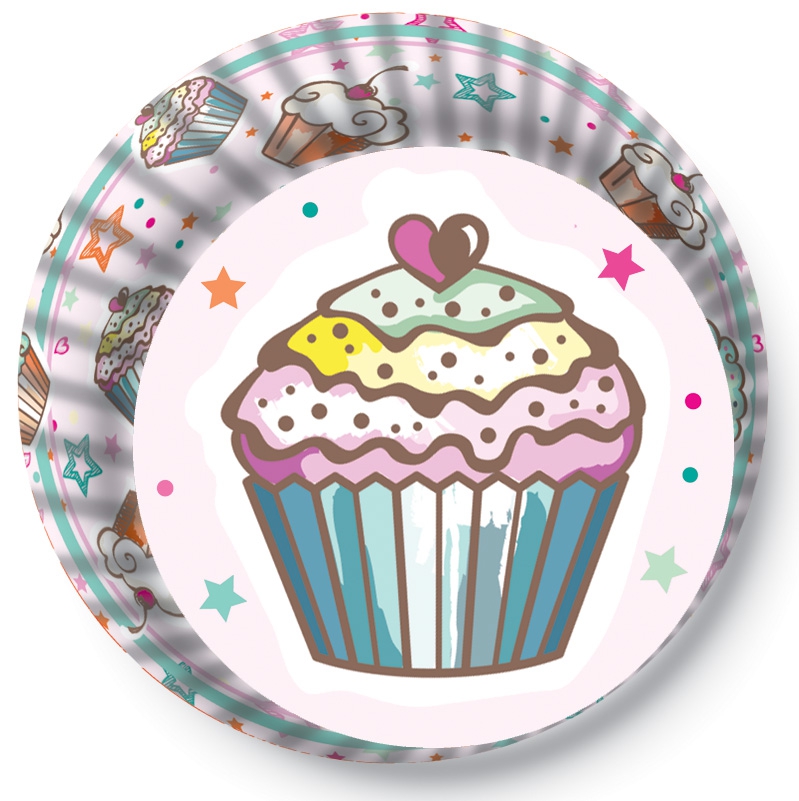 Obrázek k výrobku Alvarak košíčky na muffiny č. 65 Bílé s cupcaky (50 ks)