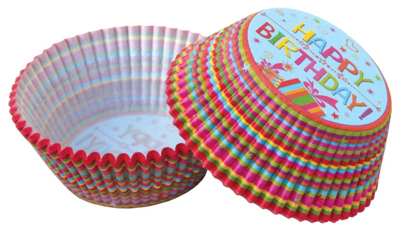 Obrázek k výrobku 19524 - Alvarak košíčky na muffiny Happy Birthday (50 ks)