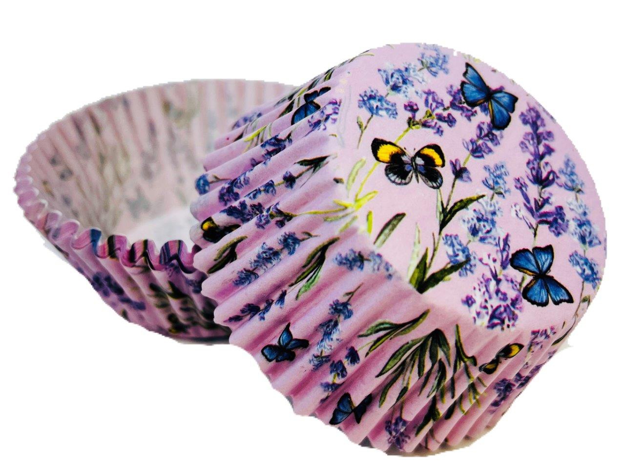 Obrázek k výrobku 21476 - Alvarak košíčky na muffiny Levandule s motýľmi (50 ks)