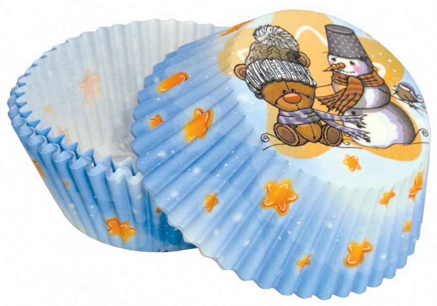 Obrázek k výrobku 20561 - Alvarak košíčky na muffiny Macko a Snehuljak (50 ks)