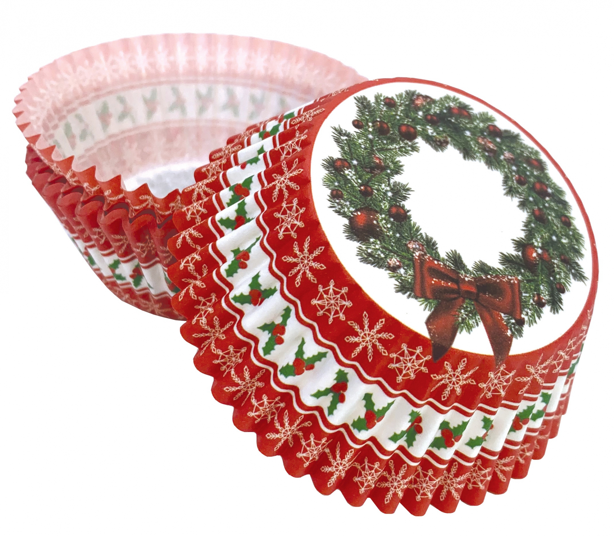 Obrázek k výrobku 20558 - Alvarak košíčky na muffiny Vianočný veniec (50 ks)