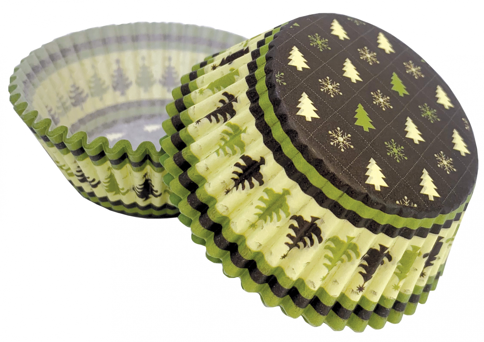 Obrázek k výrobku 21188 - Alvarak košíčky na muffiny Vianočný zelené stromy (50 ks)