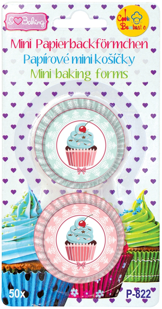 Obrázek k výrobku 20879 - Alvarak košíčky na pralinky Ružovo zelené Cupcakes (50 ks)