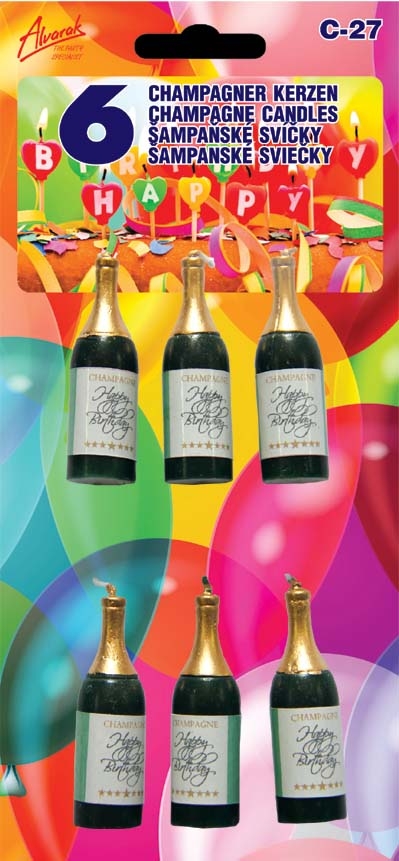 Obrázek k výrobku 19514 - Alvarak Narodeninové sviečky šampanské (6 ks)
