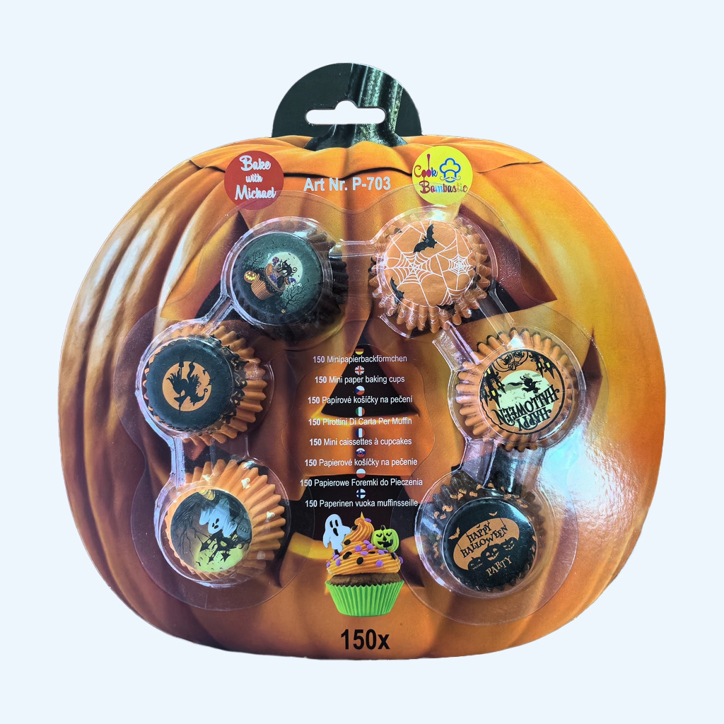Obrázek k výrobku 25899 - Alvarak Papierové košíčky 150ks so 6 farebnými motívmi-Halloween