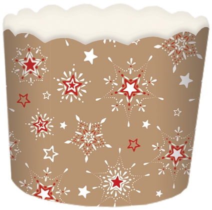 Obrázek k výrobku 22988 - Alvarak pevné košíčky na muffiny Cupcake Vianočné hviezdičky  (24 ks)
