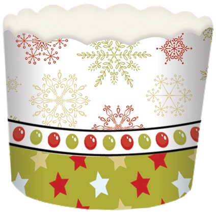 Obrázek k výrobku 19424 - Alvarak pevné košíčky na muffiny Cupcake vianočné hviezdičky  (24 ks)