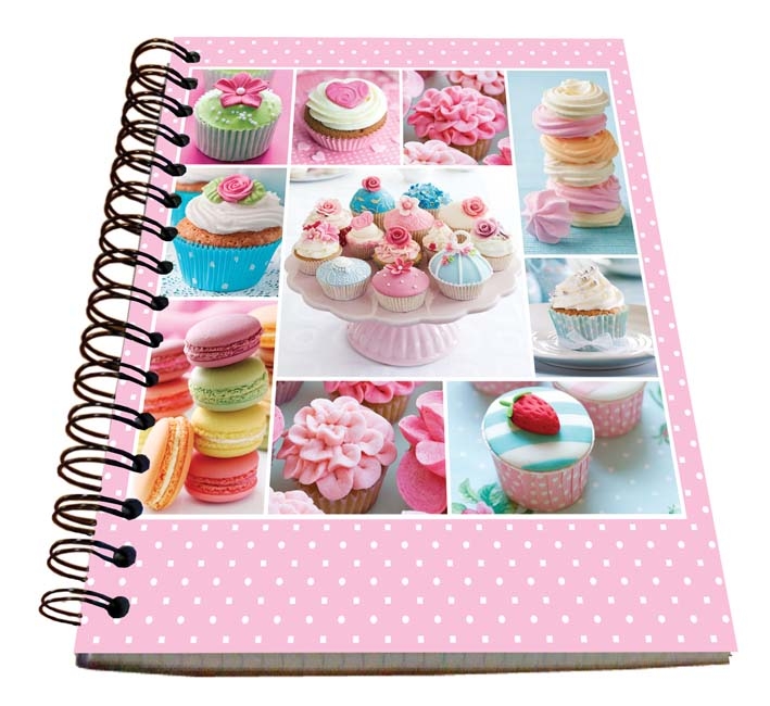Obrázek k výrobku 21775 - Alvarak Špirálový blok na recepty Cupcakes ružový A5