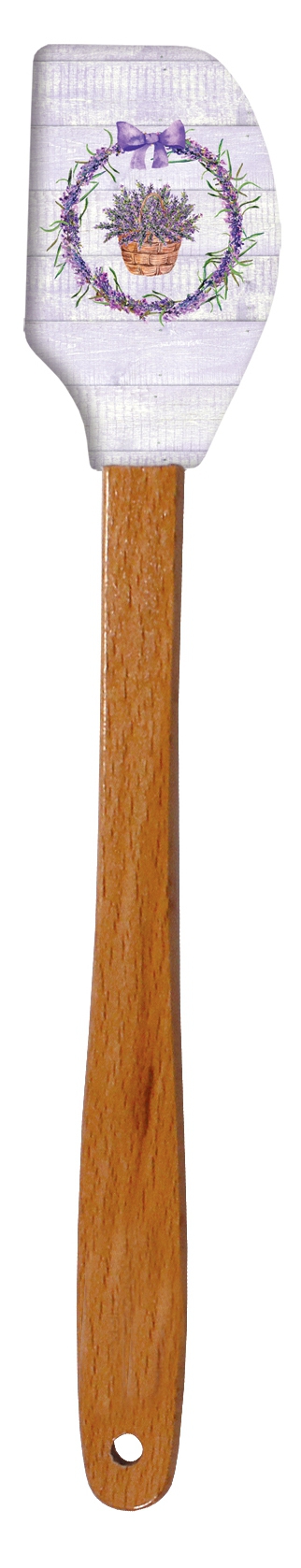 Obrázek k výrobku 20886 - Alvarak Stierka malá s drevenou rukoväťou Fialová malé kvetinky levandule