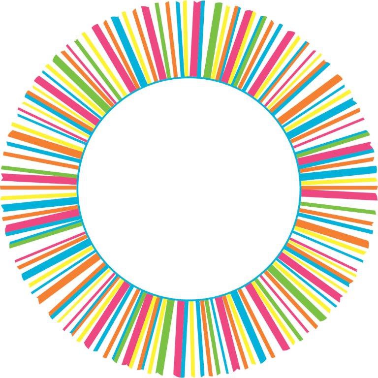 Obrázek k výrobku 21443 - Alvarak Tortová podložka farebné prúžky (31 cm) + 5 x krajková biela podložka