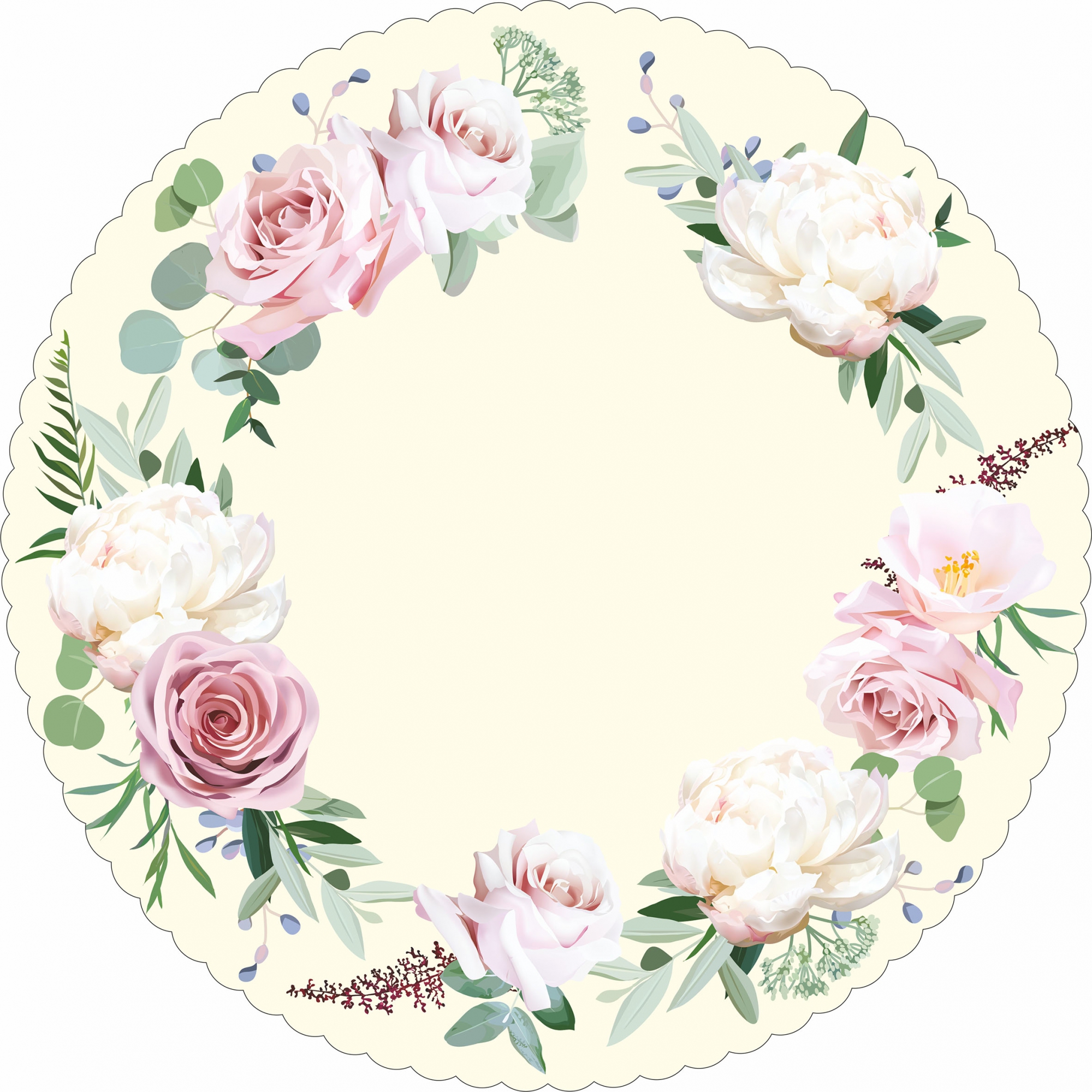 Obrázek k výrobku 23218 - Alvarak Tortová podložka kvety (32 cm) + 5 x krajková biela podložka