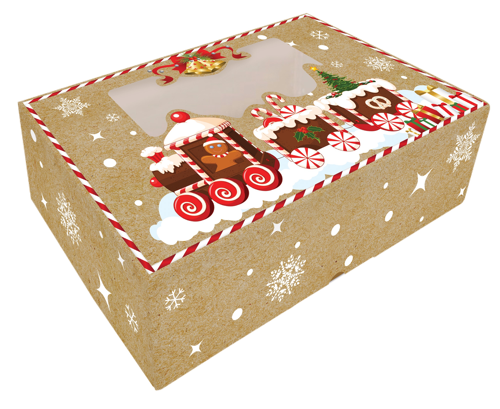 Obrázek k výrobku 24286 - Alvarak Vianočná darčeková skladacia krabička so skladacím oknom (25x15x7 cm)
