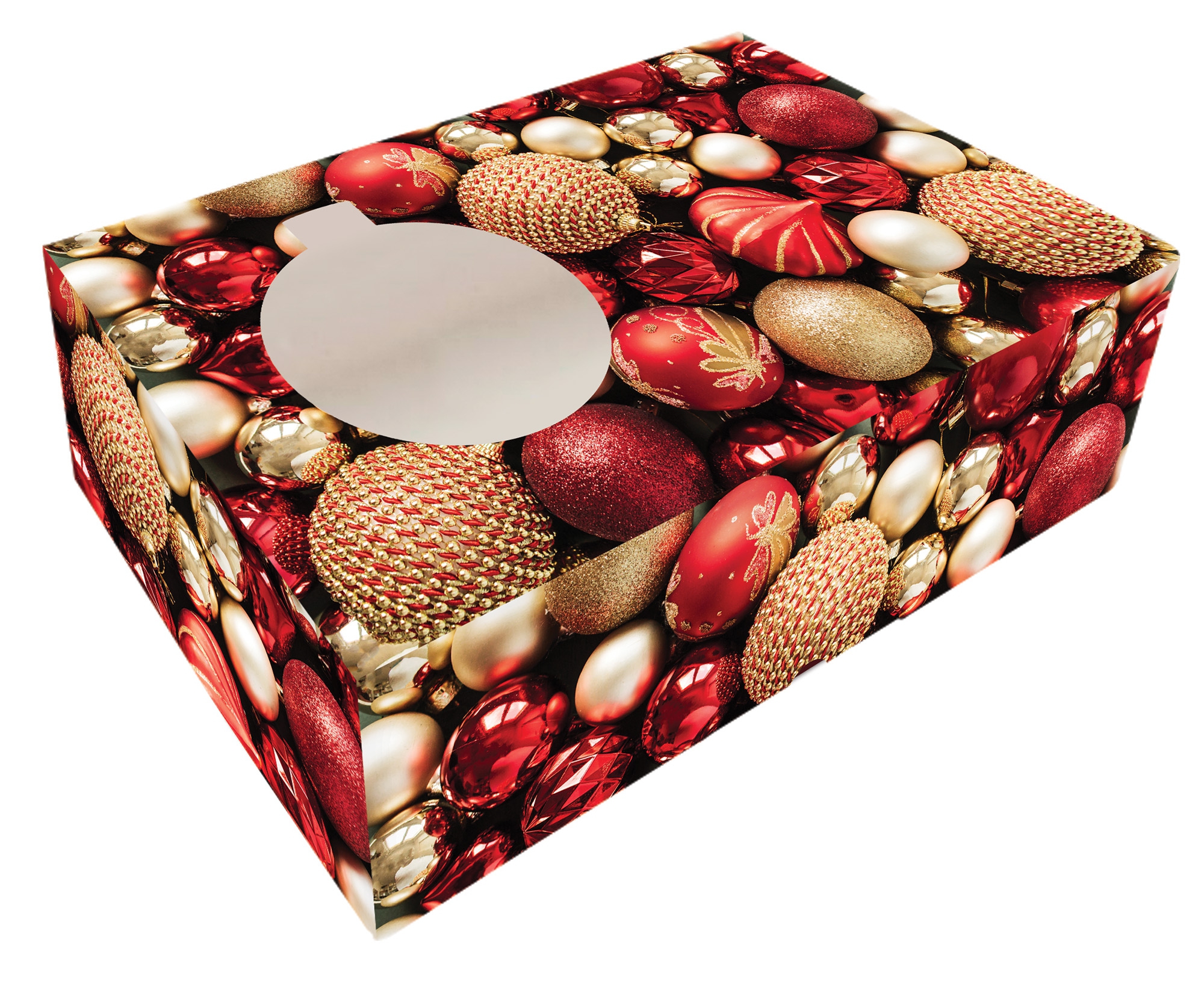 Obrázek k výrobku 24284 - Alvarak Vianočná darčeková skladacia krabička so skladacím oknom (25x15x7 cm)