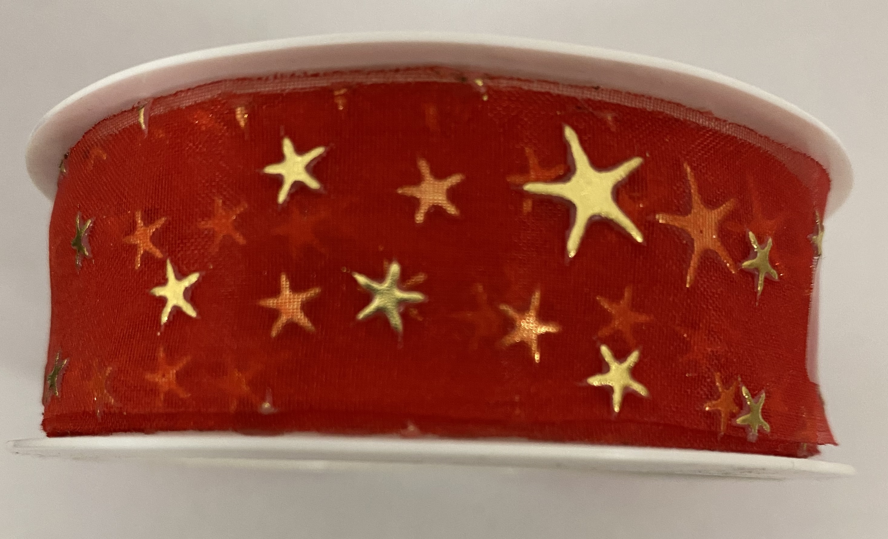 Obrázek k výrobku 21419 - Alvarak Vianočná stuha červená s hviezdami (3m)