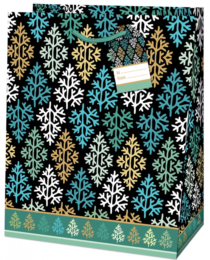 Obrázek k výrobku 20546 - Alvarak Vianočná taška Tyrkysový vzor stredná