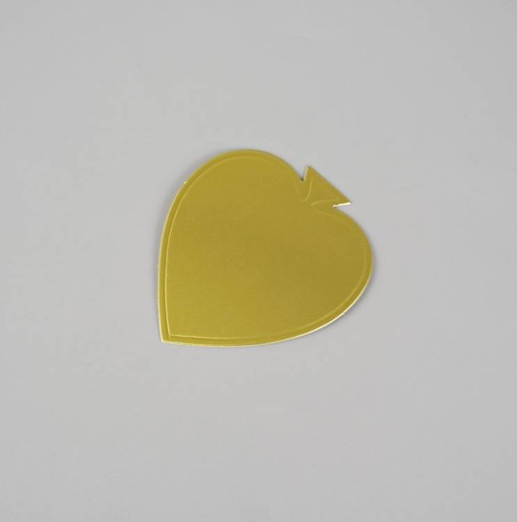 Obrázek k výrobku 26446 - Cake Star Podložka pod minidezerty zlatá tenká list 8,5 x 9,5 cm (1 ks)