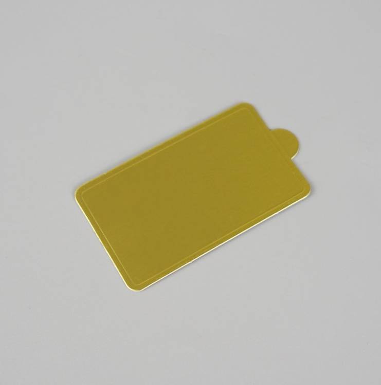 Obrázek k výrobku 26447 - Cake Star Podložka pod minidezerty zlatá tenká obdĺžnik 10 x 6 cm (1 ks)