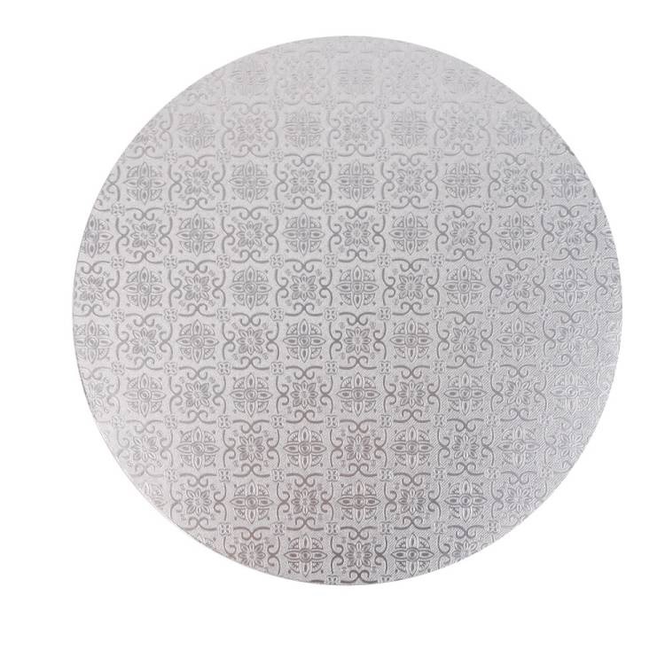 Obrázek k výrobku 24501 - Cake Star Podložka pod tortu PEVNÁ strieborná vzor Jinju kruh 25 cm 10\" (1 ks)