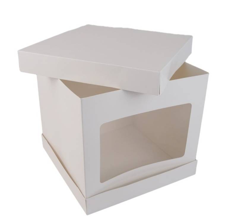 Obrázek k výrobku 25945 - Cake star tortová krabica biela s okienkom (33 x 33 x 30 cm)