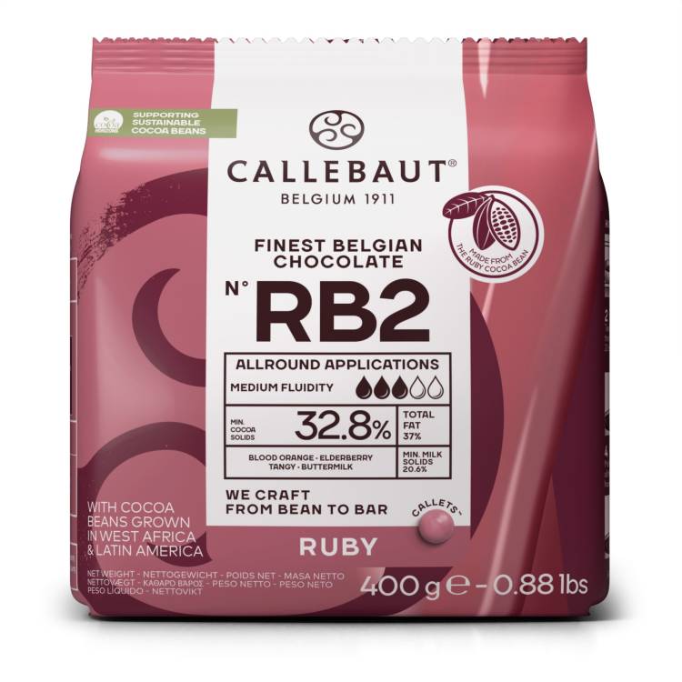 Obrázek k výrobku 26941 - Callebaut Čokoláda RUBY 32,8% (400g)