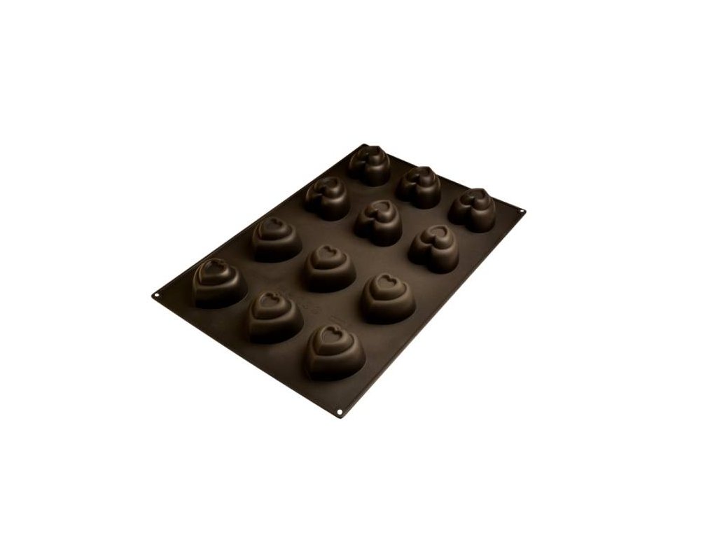 Obrázek k výrobku 26811 - Cesil Silikónová forma na pečenie/na mrazené dezerty Srdiečka 9 cm (na 12 ks)