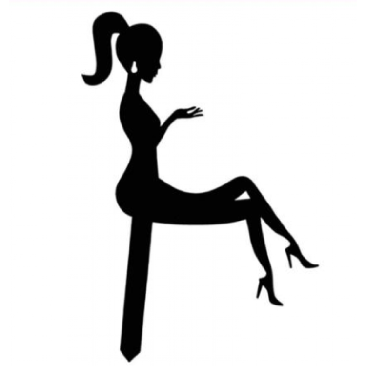Obrázek k výrobku 24817 - Cesil Zapichovacia plastová dekorácia Dievča sediaca čierna