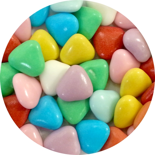 Obrázek k výrobku Čokoládová srdíčka barevná (50 g)