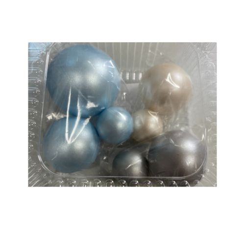 Obrázek k výrobku 26200 - Čokoládové gule XXL modro-bielo-strieborné  (7 ks)