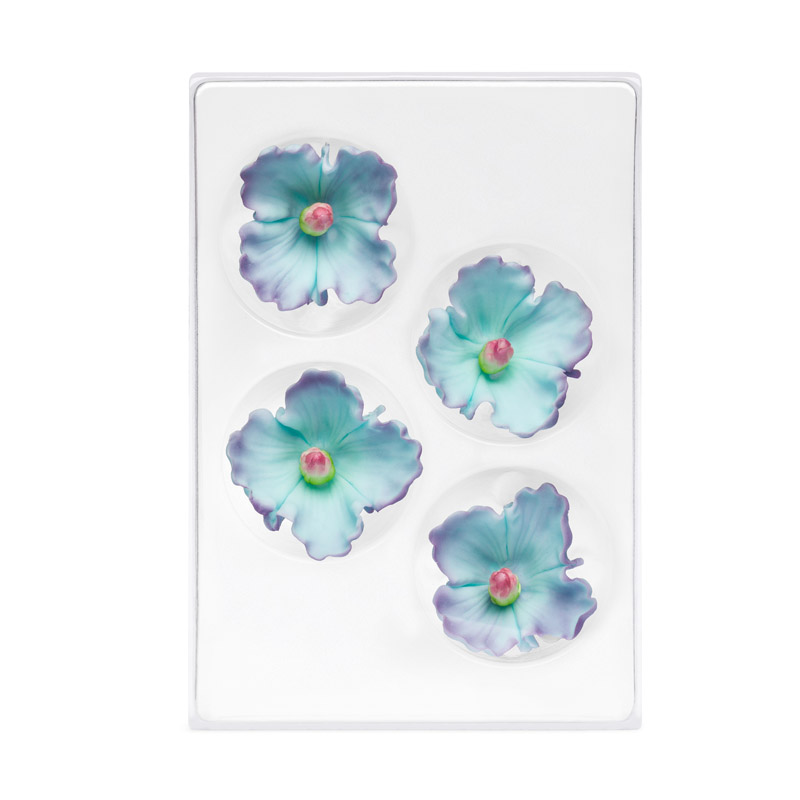 Obrázek k výrobku 20848 - Cukrová dekorácia Kvet slez modrý (4 ks)