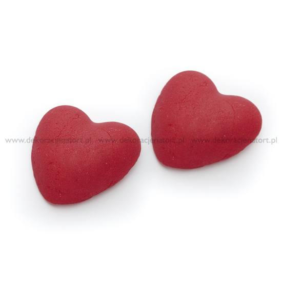 Obrázek k výrobku 19113 - Cukrová dekorácia Malé vypuklé srdcia červené (100 ks)