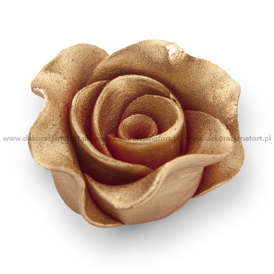Obrázek k výrobku 25372 - Cukrová dekorácia - Ruža veľká medená 12ks
