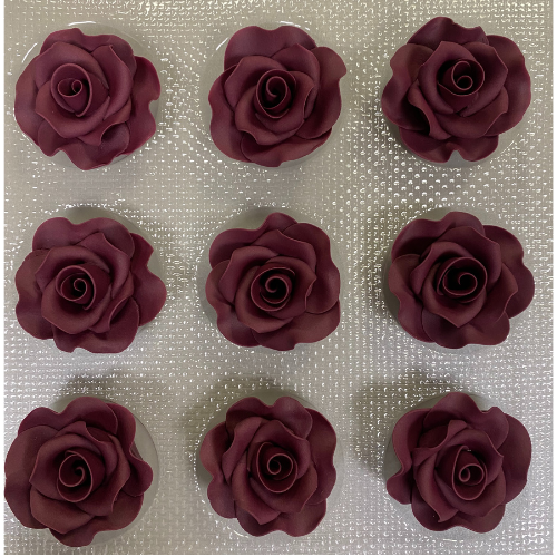 Obrázek k výrobku 17018 - Cukrová ruža veľká bordová (9 ks)