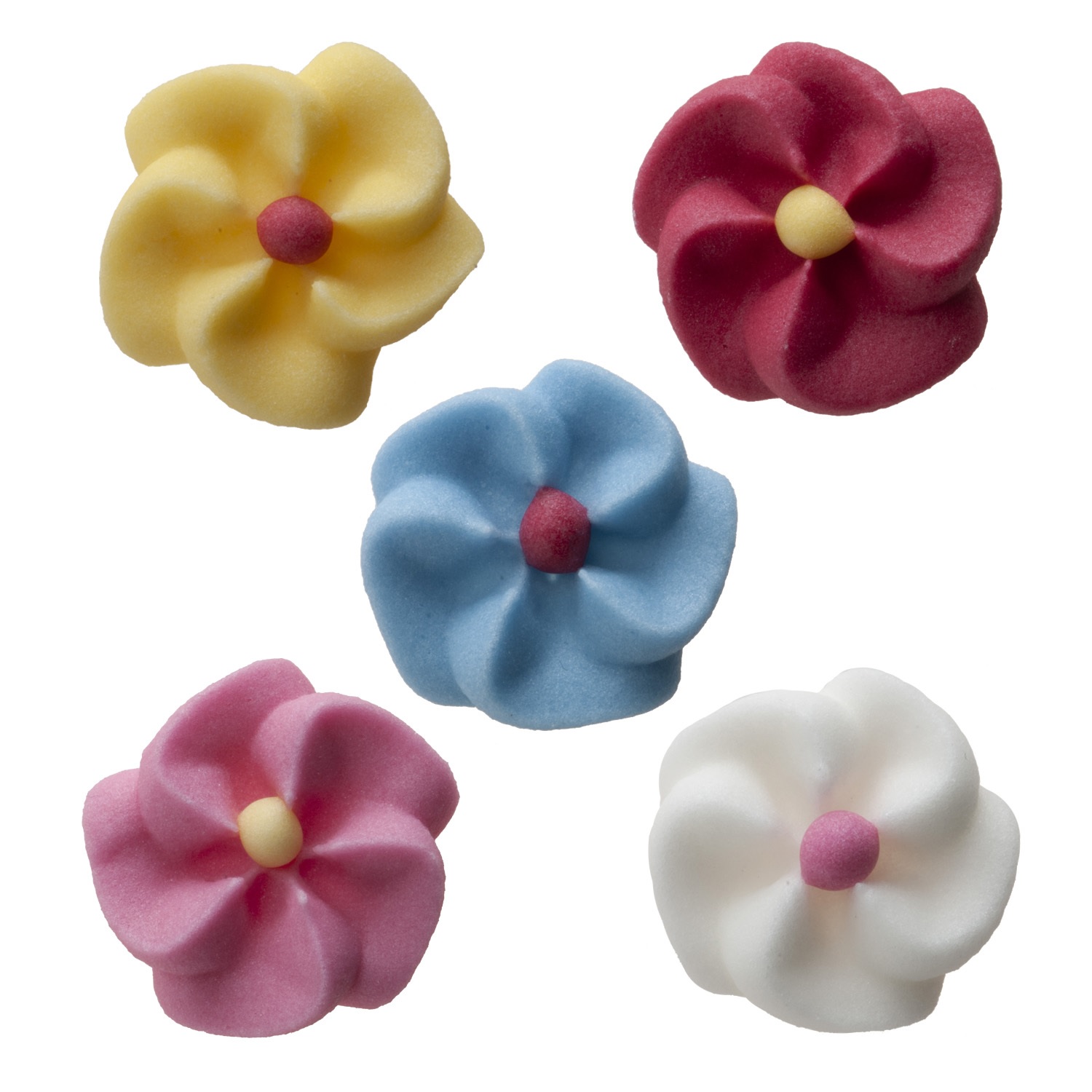 Obrázek k výrobku 23242 - Cukrové kvety farebné (1,5cm) (50ks)
